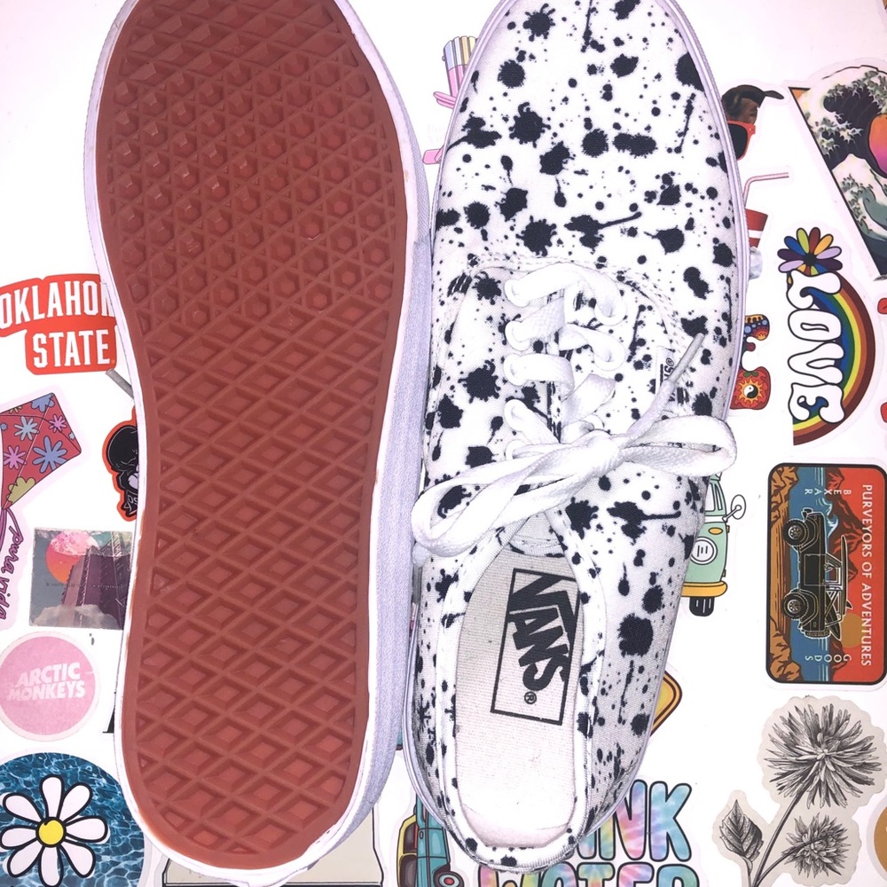 Vans cow print lace up